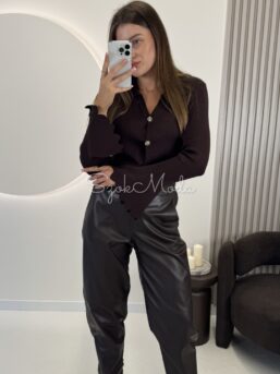 SWETER ROZPINANY CAROLINE CZEKOLADA