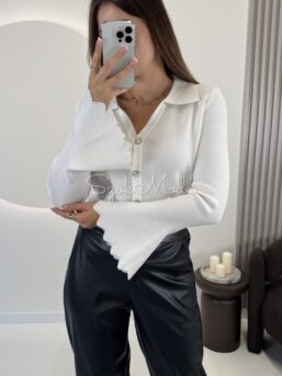 SWETER ROZPINANY CAROLINE BIAŁY