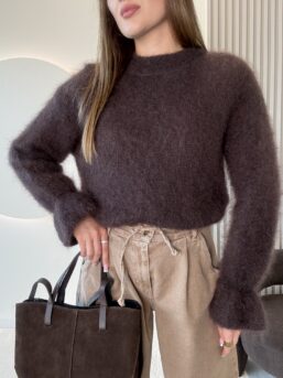 SWETER Z KID MOHEREM KATRINA CZEKOLADA