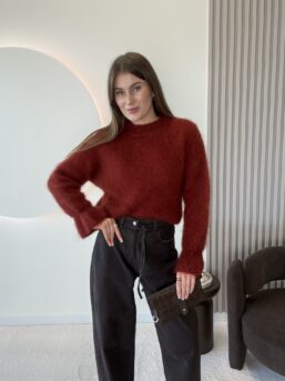 SWETER Z KID MOHEREM KATRINA CEGŁA