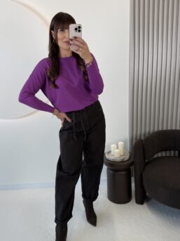 SWETER Z VISCOZĄ HONEY FIOLETOWY