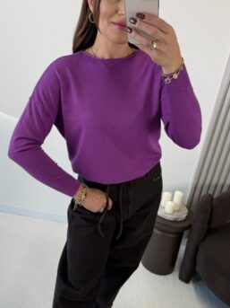 SWETER Z VISCOZĄ HONEY FIOLETOWY