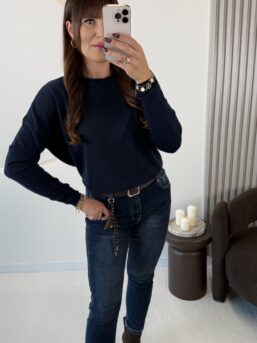SWETER Z VISCOZĄ HONEY GRANATOWY