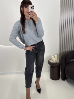 SWETER Z VISCOZĄ HONEY SZARY SWETER Z VISCOZĄ HONEY SZARY