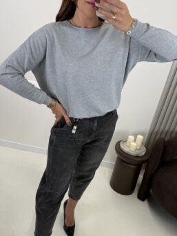 SWETER Z VISCOZĄ HONEY SZARY